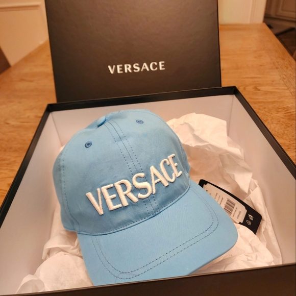 Versace Other - 📣SOLD OUT! NWT Unisex Versace Logo Blue Hat